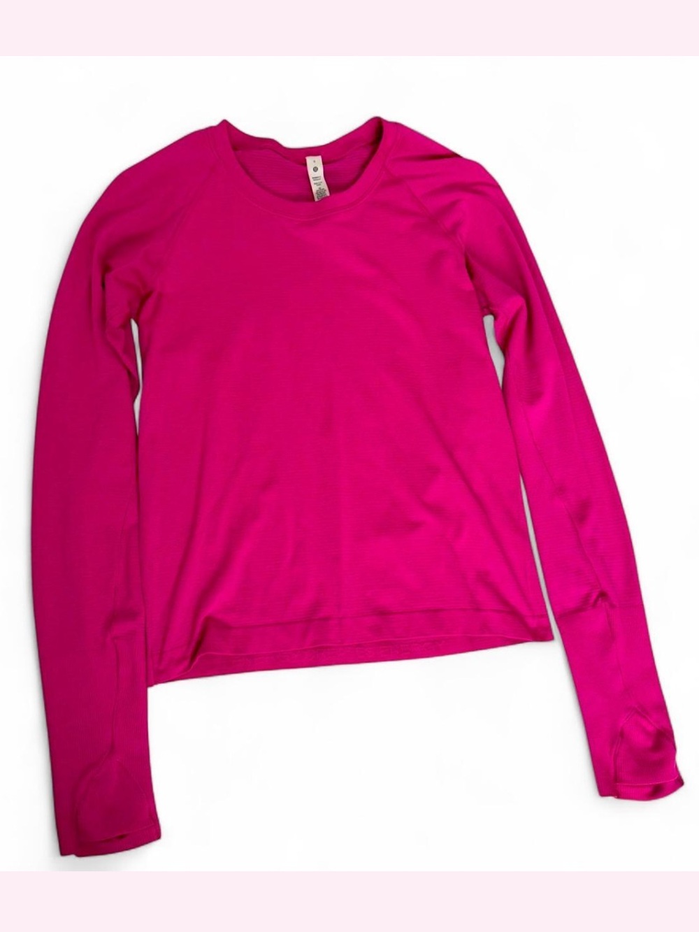 lululemon athletica Hot Pink Crew Neck Long Sleeve